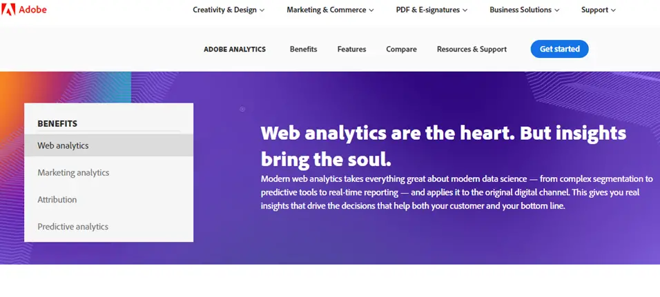 Adobe Analytics homepage