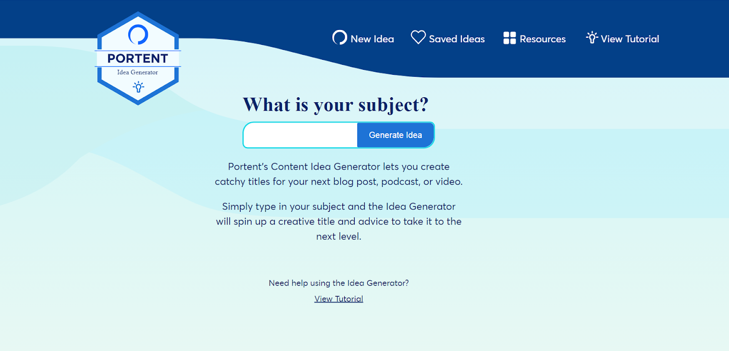 Portents Content Idea Generator website