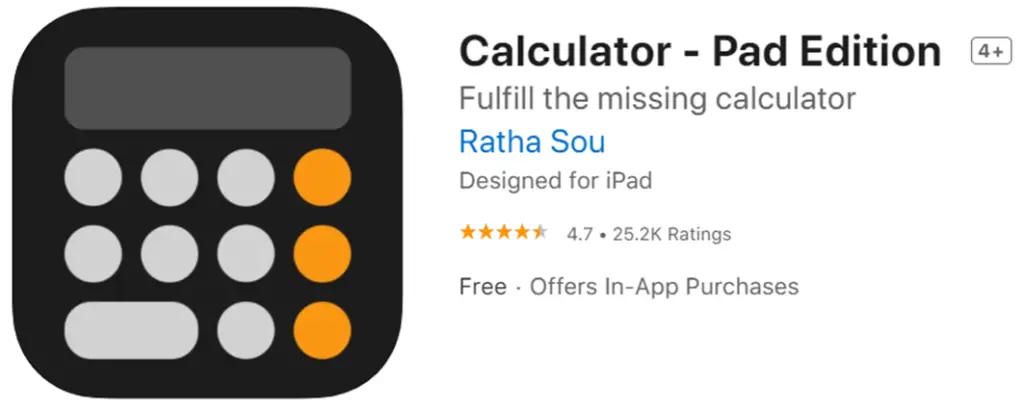 Calculator Pad Edition icon and name