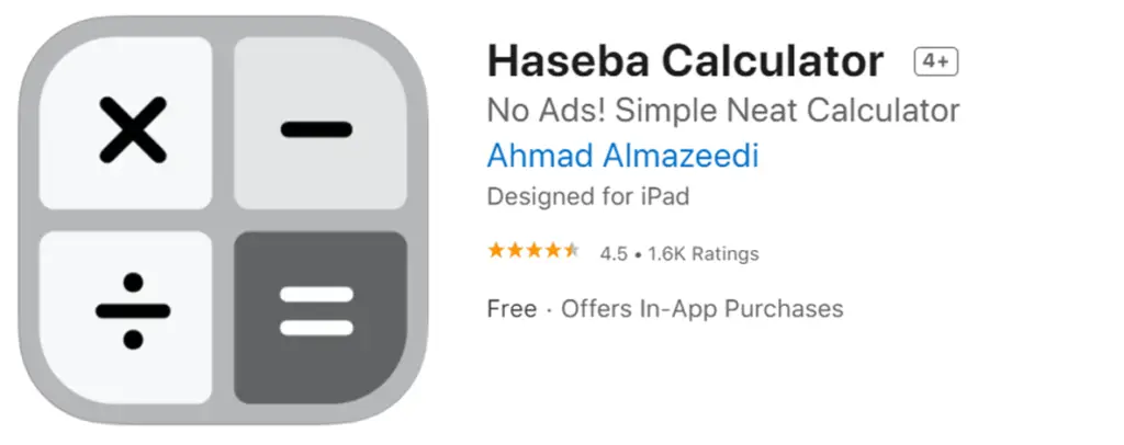 Haseba Calculator icon and banner