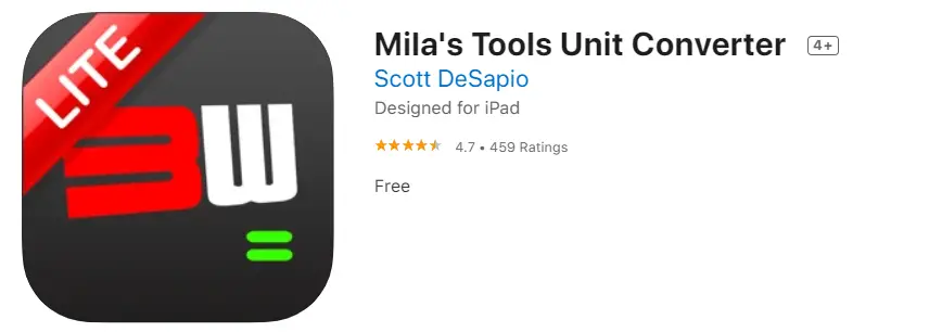 Mila Tools Unit Converter banner