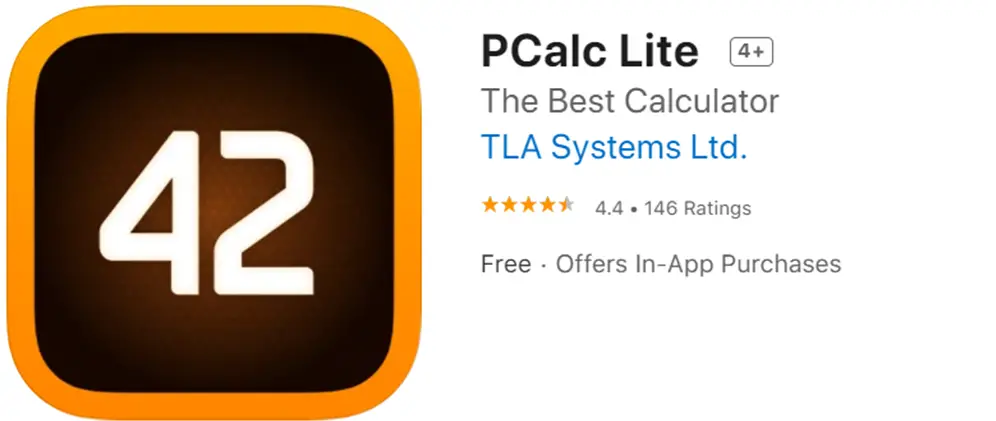 PCalc Lite icon and name