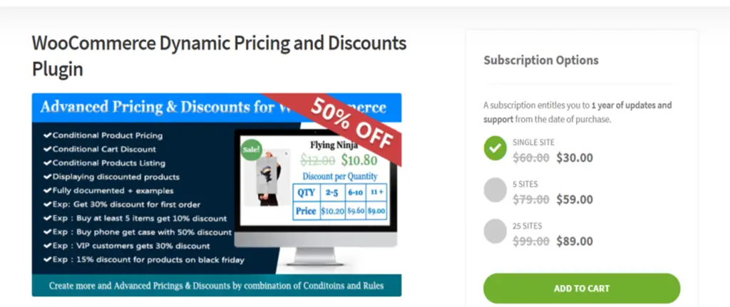 WooCommerce Dynamic Pricing and Discounts on site
