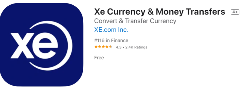 Xe Currency banner