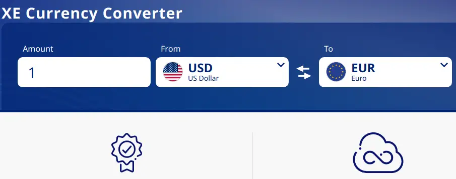 Xe Currency Converter homepage