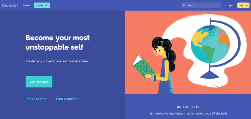 Quizlet homepage