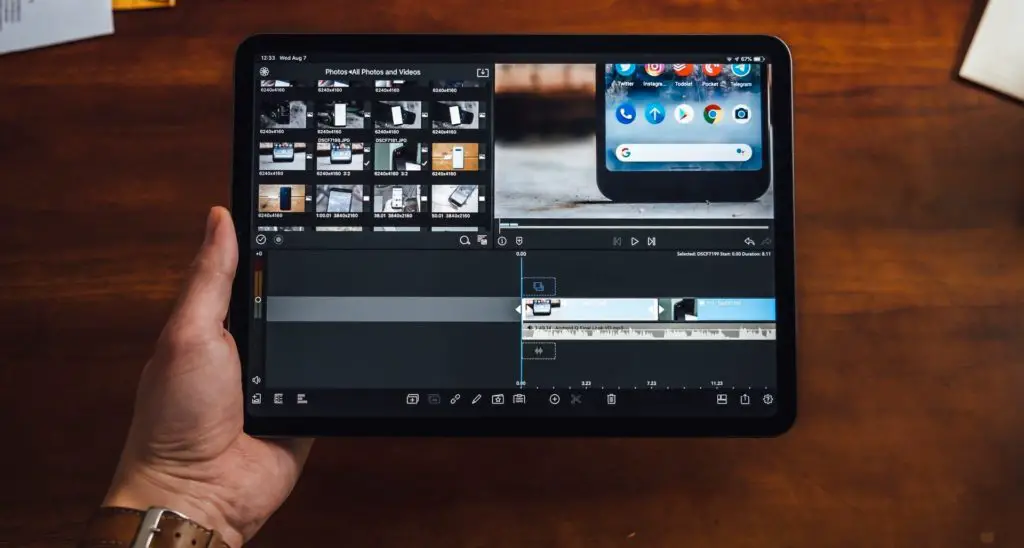 Video editing on a tablet 