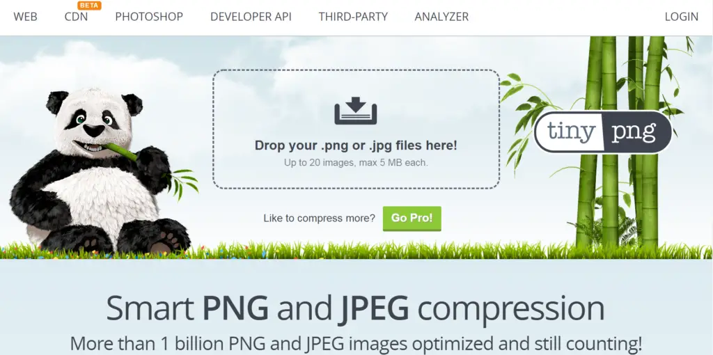 TinyPNG homepage