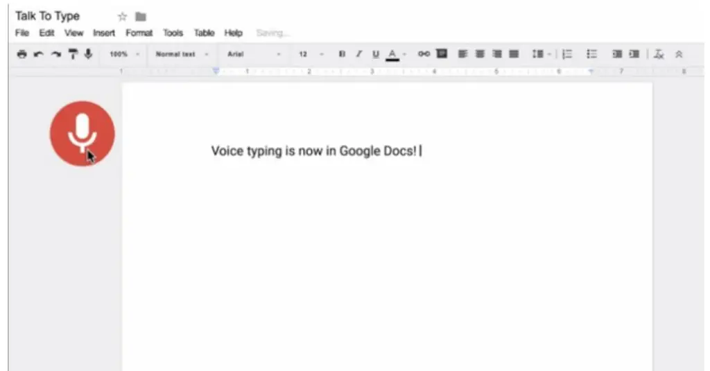 Docs voice typing