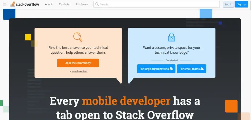 Stack Overflow homepage