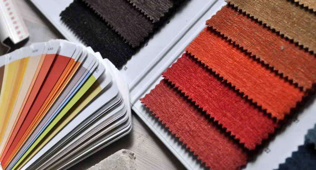 Close up photo of fabric color pallet