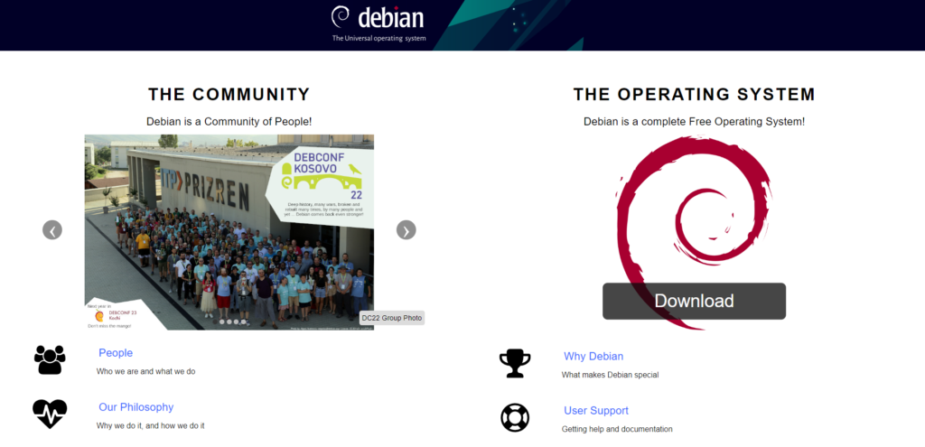 Debian website