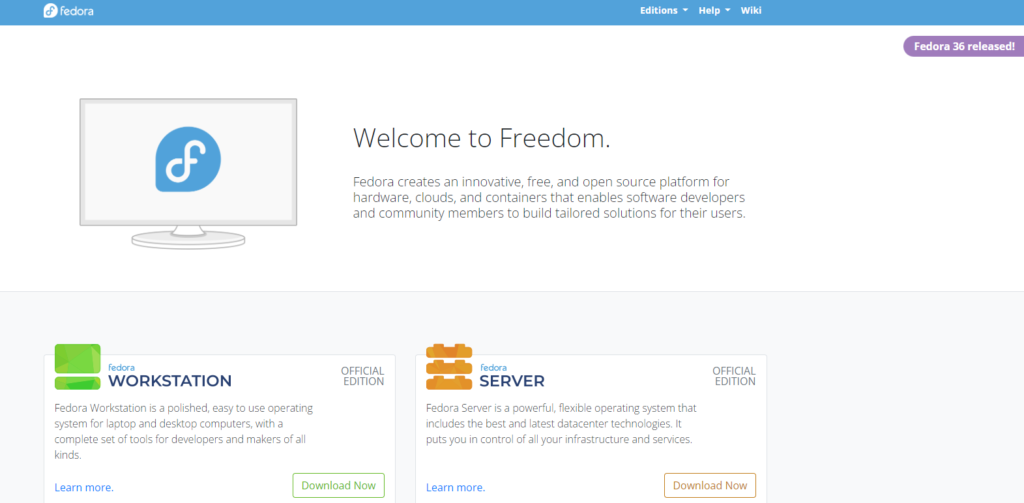 Fedora website