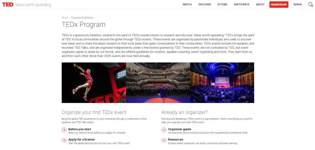 TEDx website