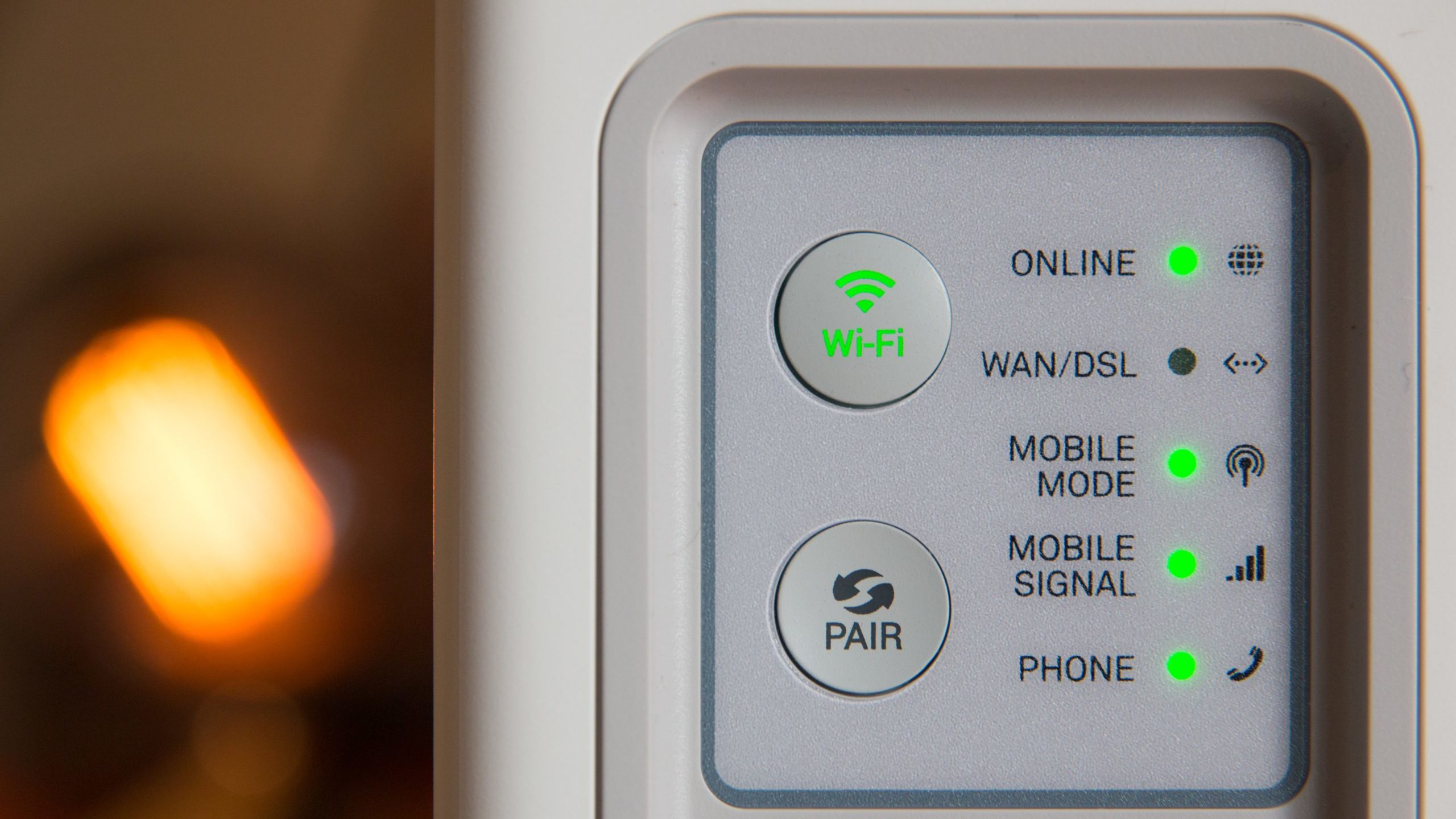 white modem outer is turned on