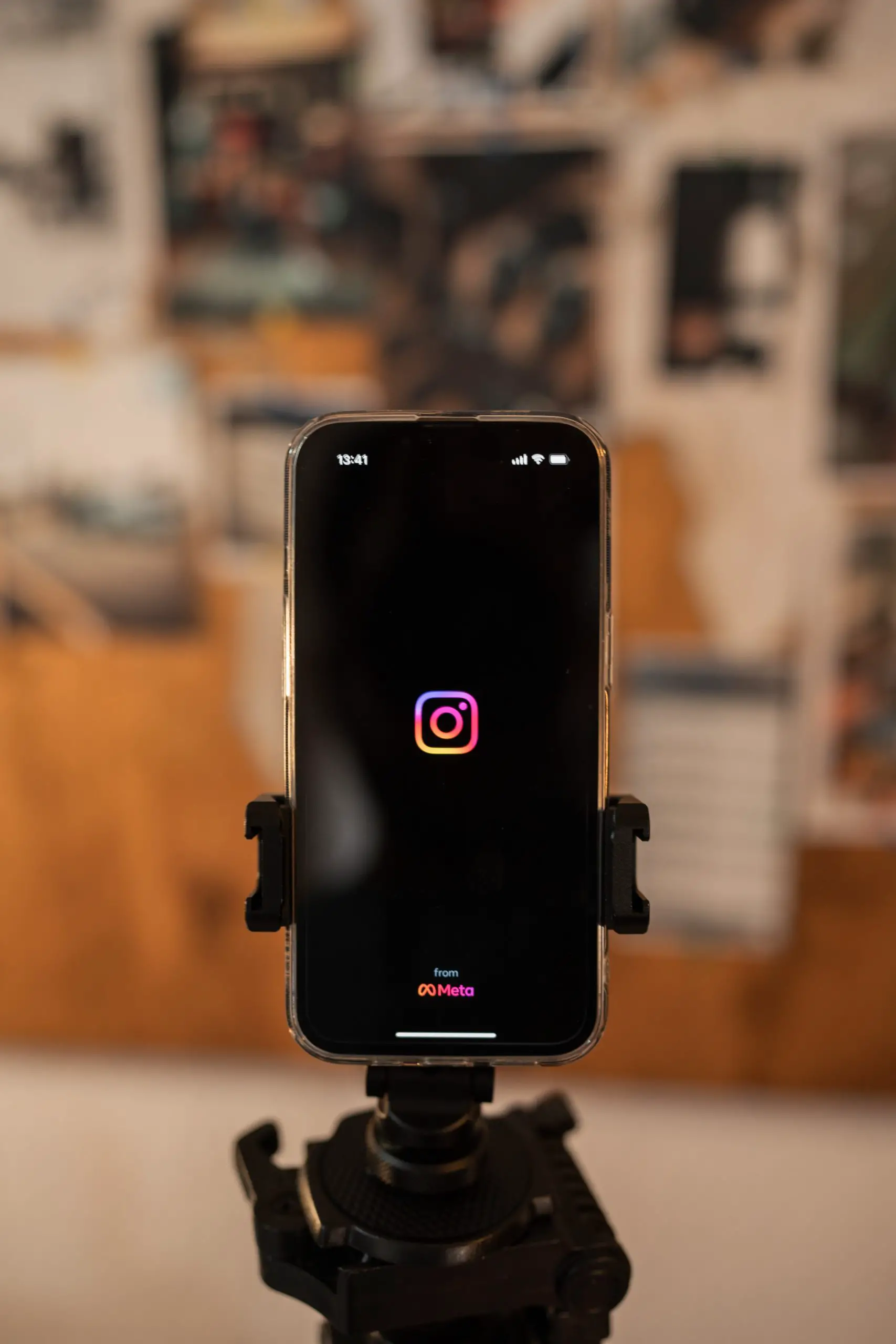 instagram followers phone on stand